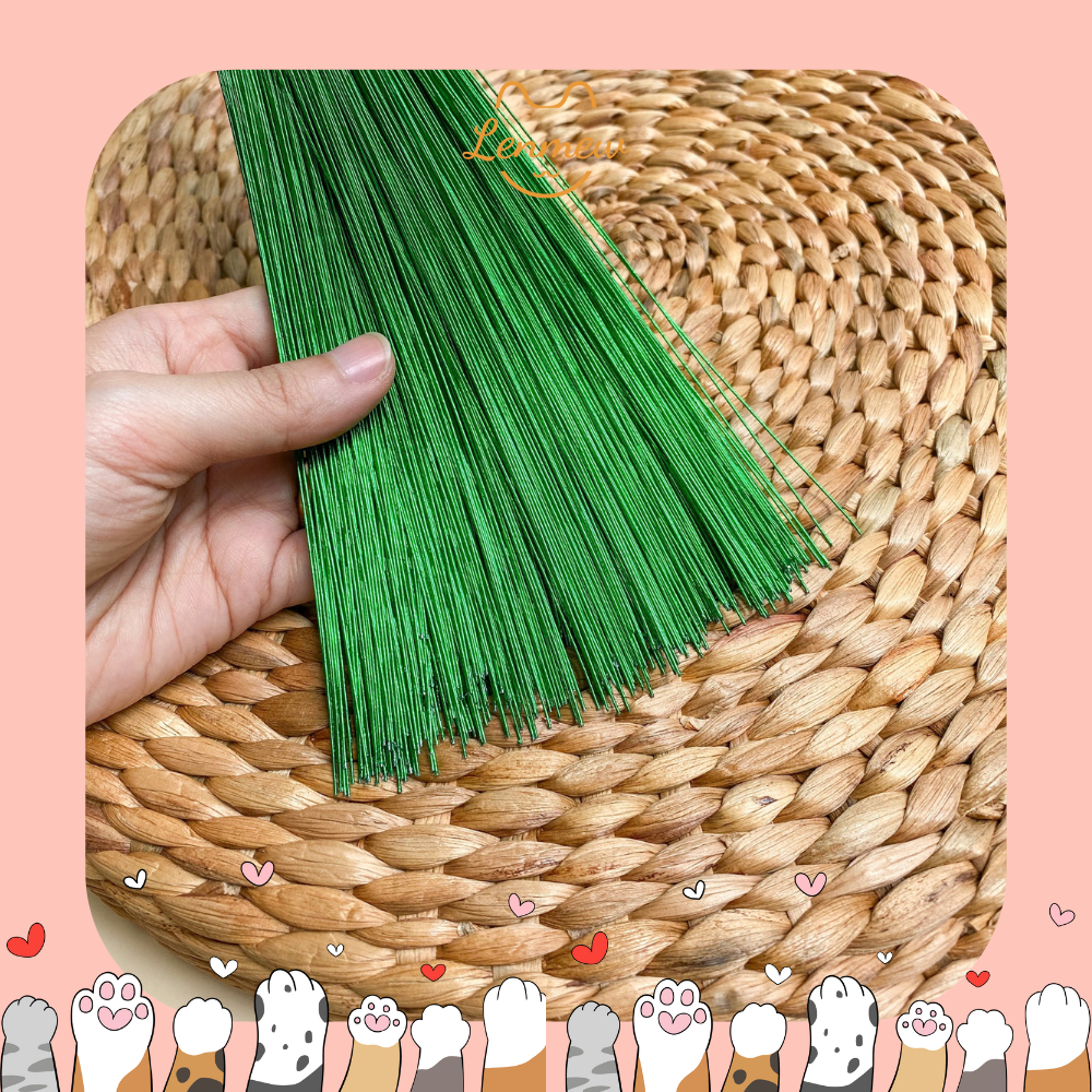 Kẽm Làm Lá Hoa Len Handmade (80cm) (Set 10 Cành)