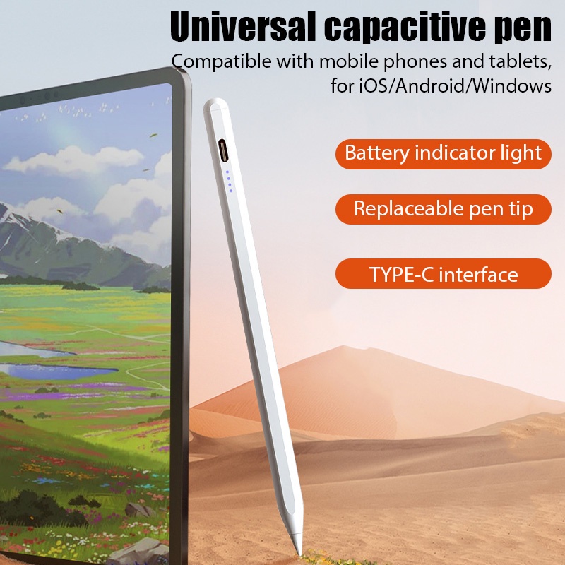 Smart Phone Stylus Pen Sensitive Touch Screen Pen Office Tablet Pen for Drawing Writing Type-C Capacitive Pen for iPad 10th 10.2 10.9 9.7 Android