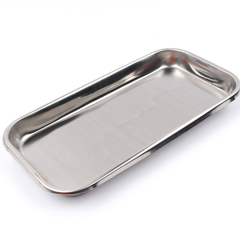 Stainless Steel Storage Tray Food Fruit Plate Dish Tableware Tray Kitchen Accessories