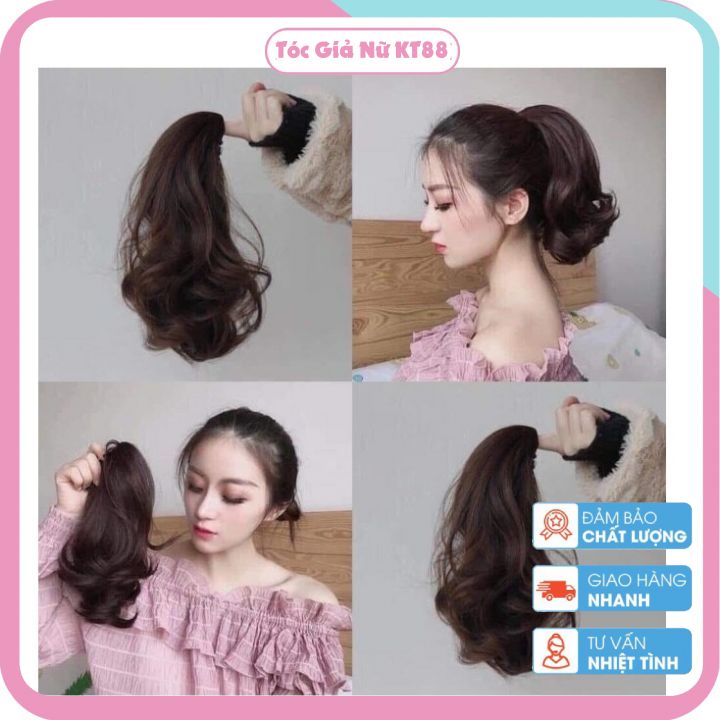 Tóc giả ngoạm kẹp xoăn ngắn m036 dễ thương,dễ dùng