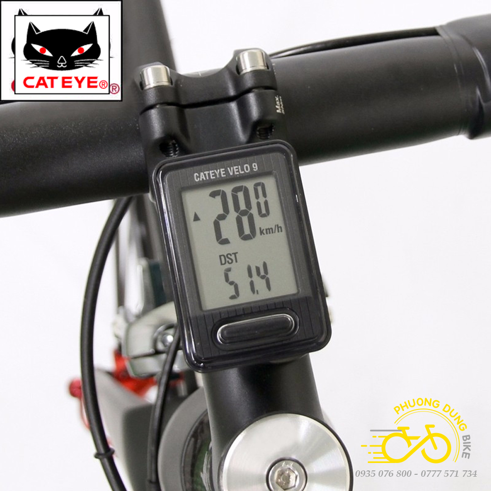 Đồng hồ đo tốc độ xe đạp có dây CATEYE VELO 9 CC-VL820