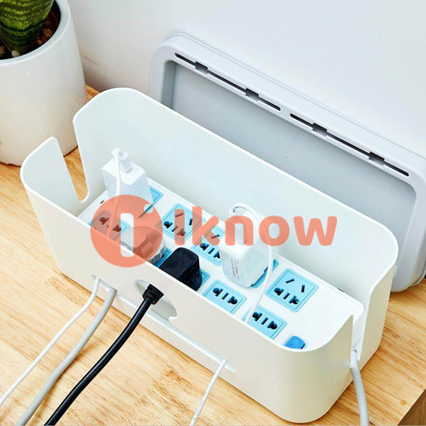 I know Table Cable Organizer Power Cord Board Storage Box USB Charger Strip Fixed Finishing Office Desktop Plug Cable Box