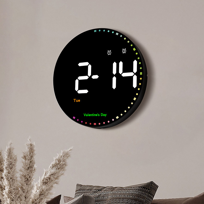 clock Digital electronic clock perpetual calendar wall clock living room simple decoration led clock colorful smart clock wall hanging