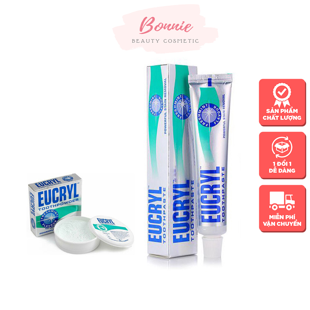 Kem Đánh Răng Và Bột Làm Trắng Răng Eucryl Toothpowder