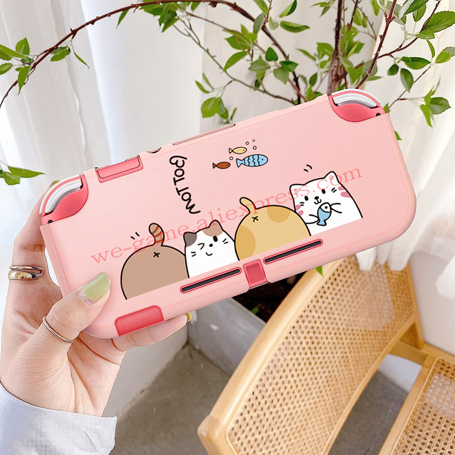 【Free shipping】 Newest Cute Pink Rabbit Cat Skin Protective Case for Nintendo Switch Lite Console Controller Controller Housing Cover.