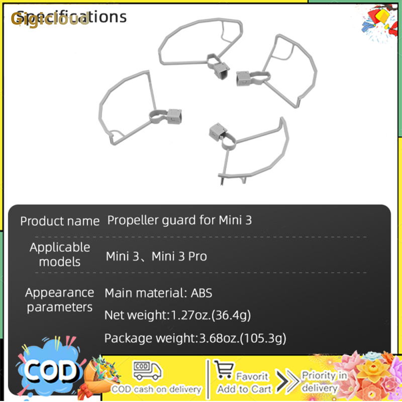 Propeller Guard Compatible For DJI Mini 3 / Mini 3 Pro Drone Anti-Collision Props Protector Blades Bumper Safety Accessories