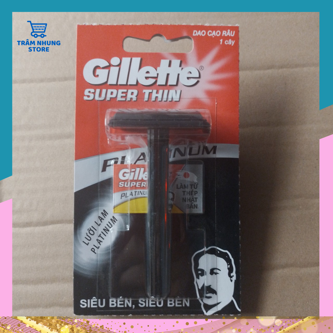 Gillette Super Thin Black-Handled Shaving Razor (Free Razor Included)