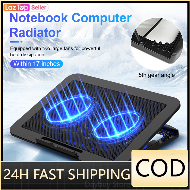 Dual Fan Laptop Cooling Pad Laptop Stand LED Light Fan Adjustable