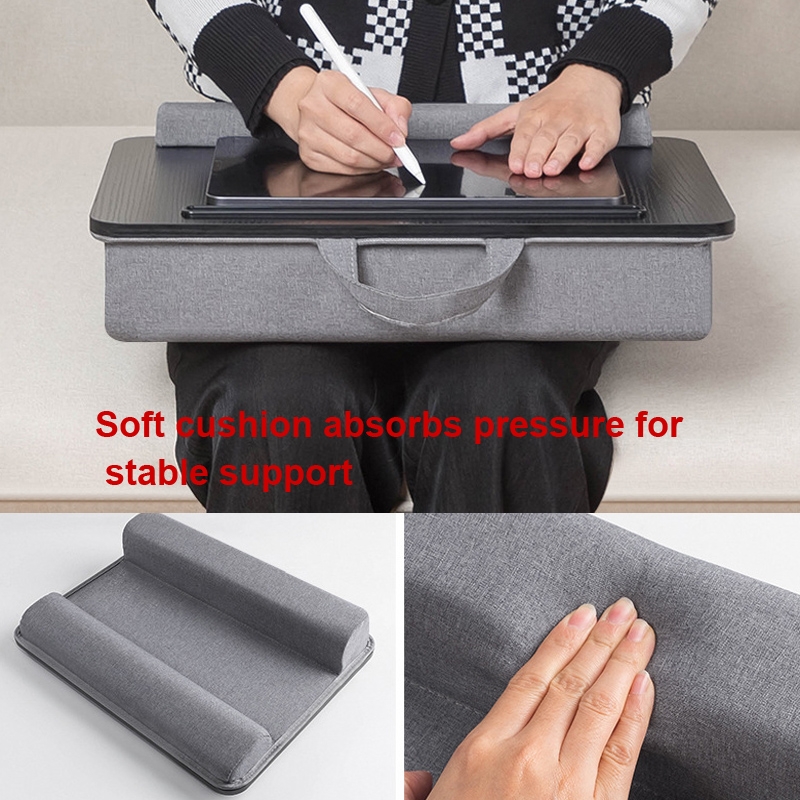 (ready stock)D12 Lap Computer Desk Laptop Bed Desk Portable Car Desk(Gray)