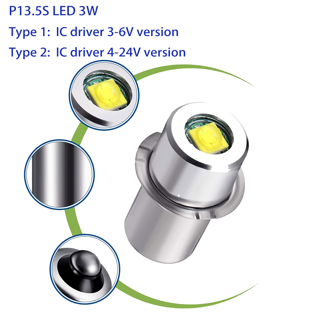 P13.5S%20P13%205S%20LED%20Bulb%203W%20PR2%203V%206V%204.5V%2018V%20LED%20Flashlight%20Replacement%20Bike%20Work%20Maglite%20Led%20Conversion%20Kit%20-%20Image%202