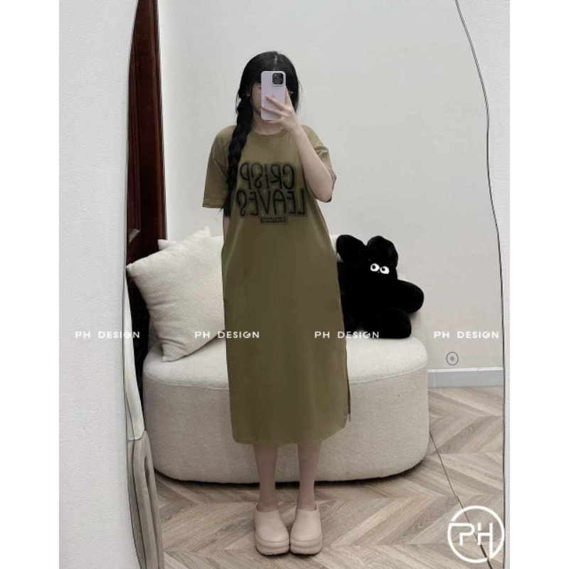 Váy suông cotton chữ
