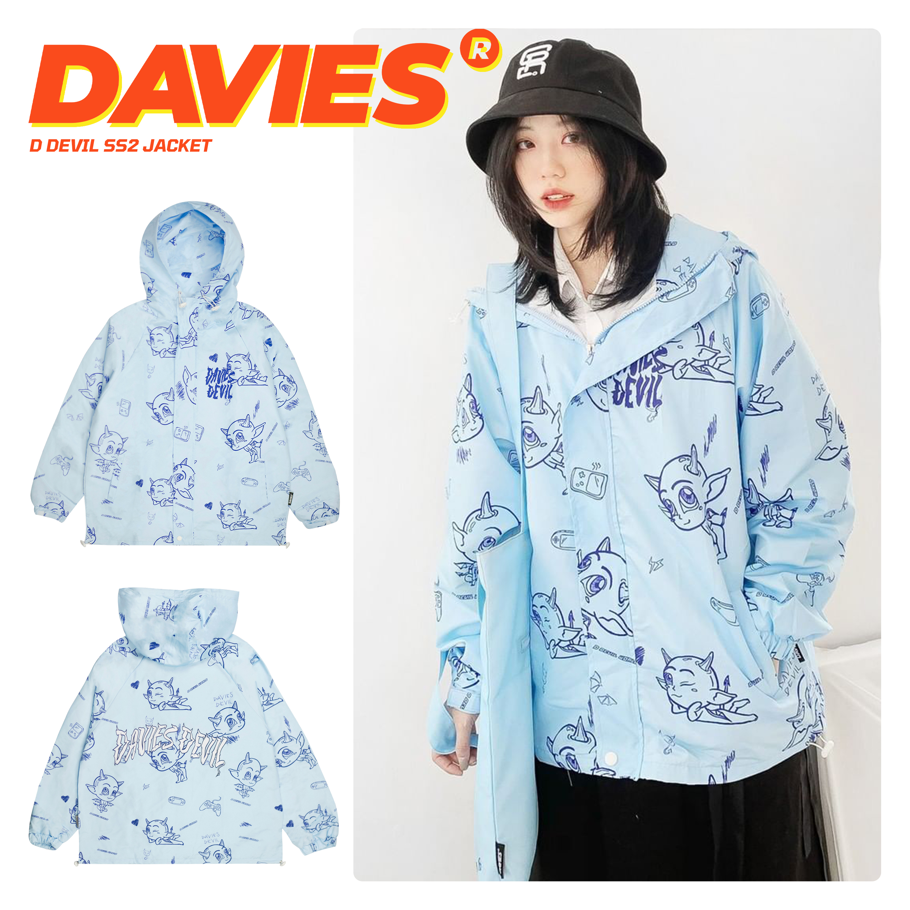 Áo khoác Davies nam nữ DSS Jacket D Devil SS2 - Blue - S