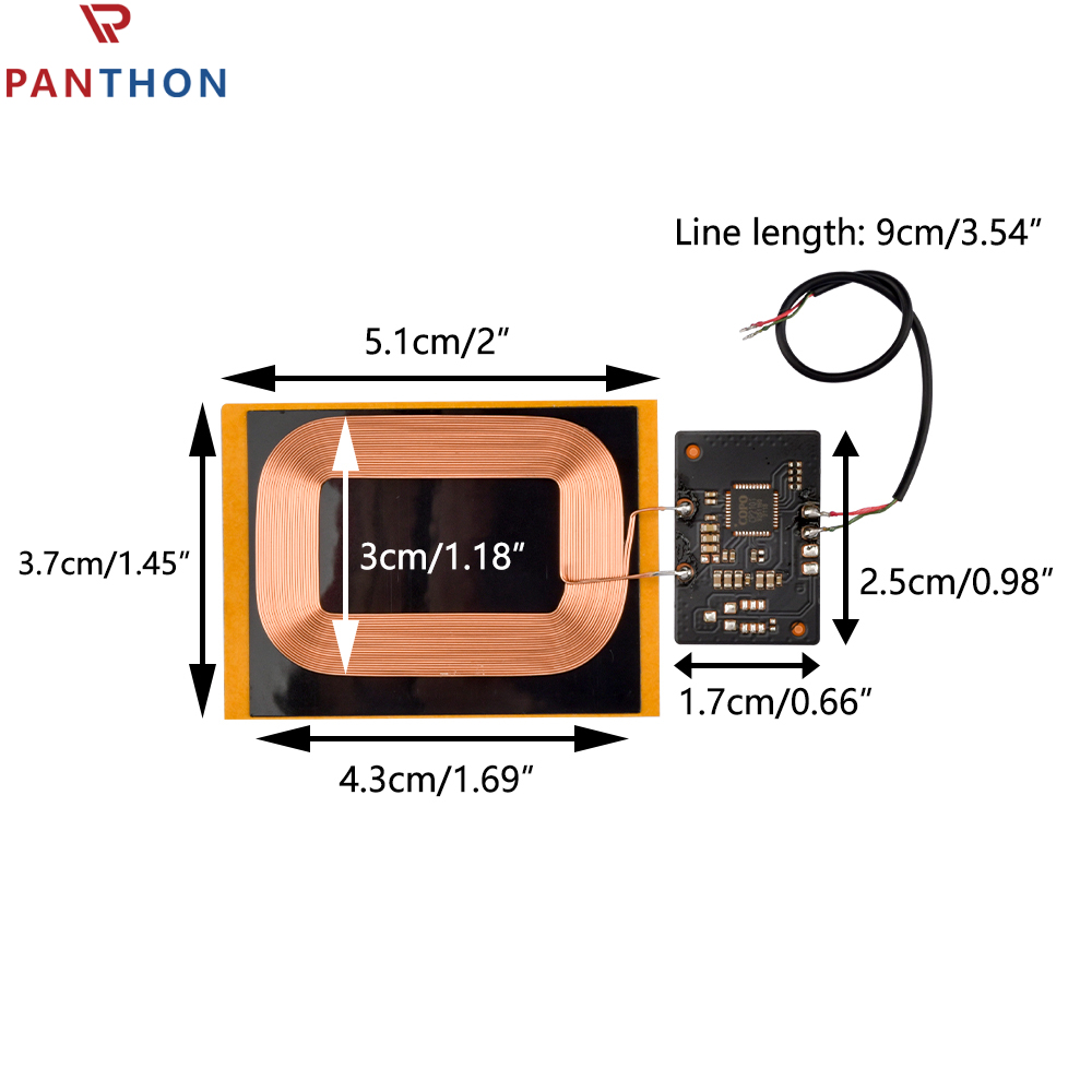 【💕Ready Stock🎉】PANTHON 5V 1.5A Wireless Charger Receiver Terminal Module PCBA Board Coil 7.5W