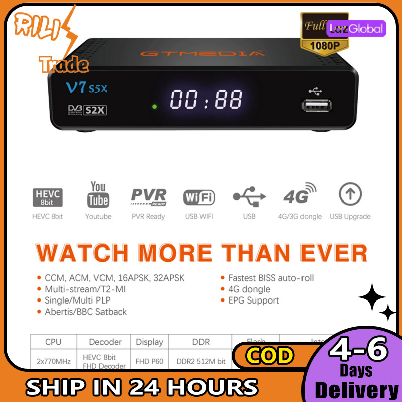 Gtmedia v7 hd s5x s2x dvb-s s2s2x vcm acm multi-stream t2mi v7s hd gtmedia v7 s5x hd satellite receiver set top box