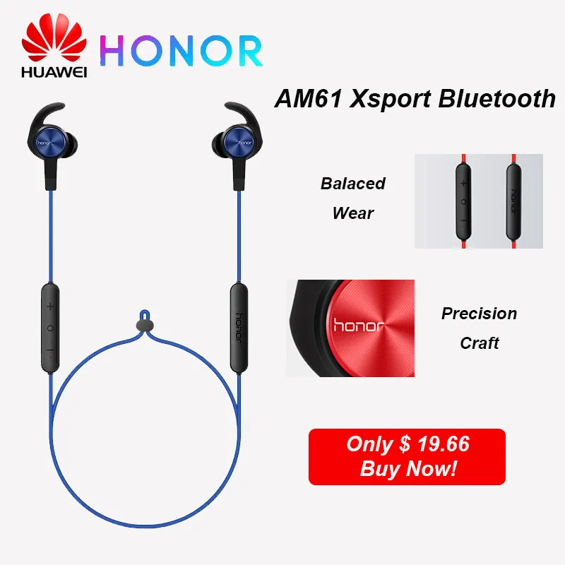 ภาพหน้าปกสินค้าHUAWEI HONOR AM61หูฟัง Xsport ชุดหูฟังไร้สายออกแบบแม่เหล็กด้วย IP55เสียงเบสกันน้ำบลูทูธ4.1สำหรับ Huawei P30 จากร้าน SmartphoneTop1 บน Lazada