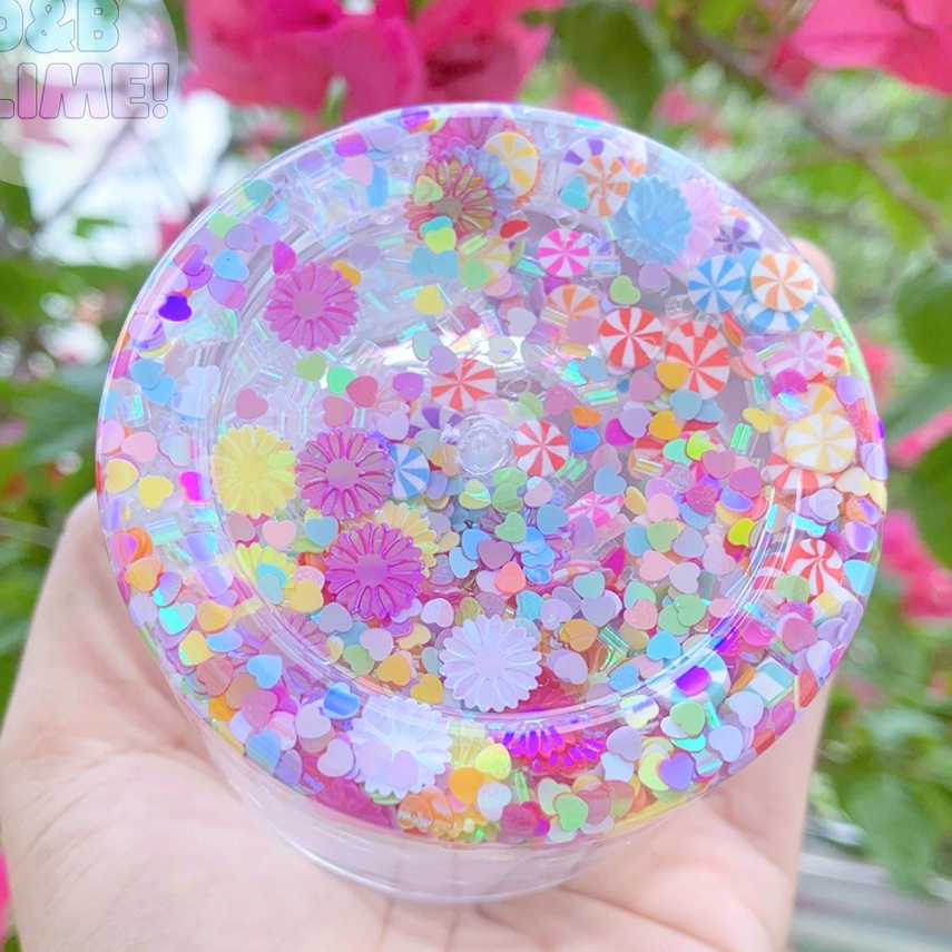 Glitter clear slime 200ml - chất nhờn slime cao cấp giúp thư giãn