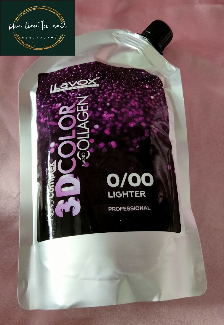 Màu nhuộm nâng tông 0/00 lavox dạng túi 500ml - trường thọ, tđ