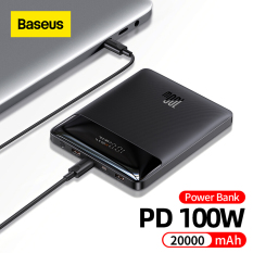 New丨Baseus 100W Power Bank 20000mAh Type C PD Fast Charging Powerbank For Laptop Tablets Portable Charger for Notebook iPhone 13 12