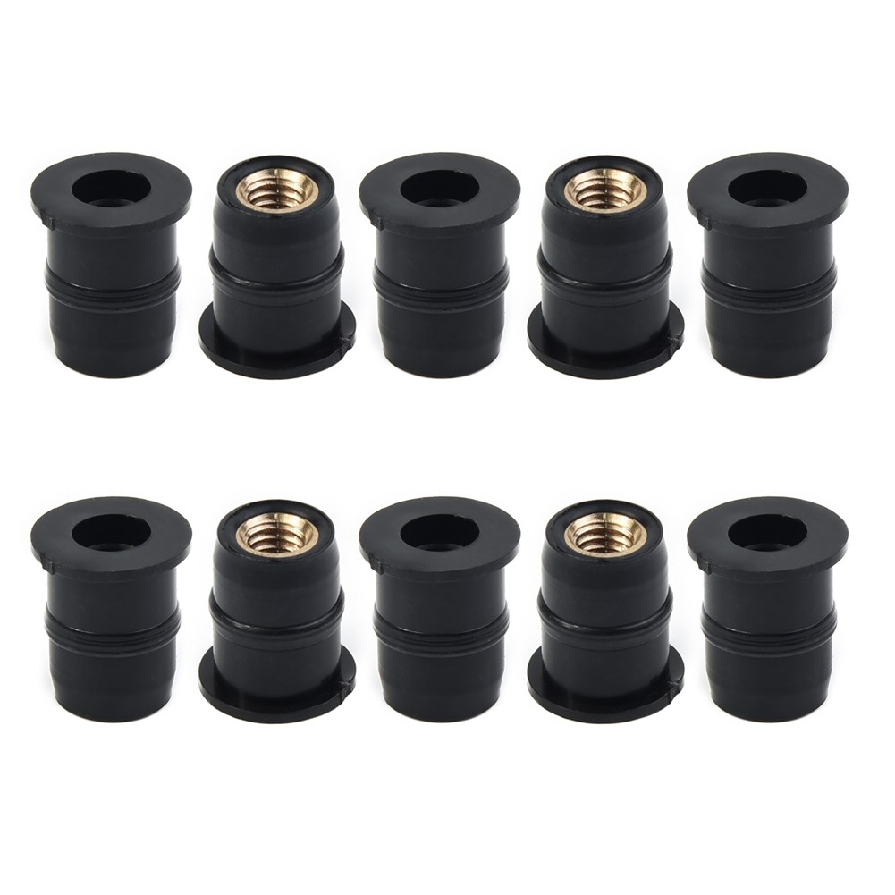 【Overauto】 For bodywork ATV applications Nuts Motorcycle Vibration Damper 5mm 10PCS set New