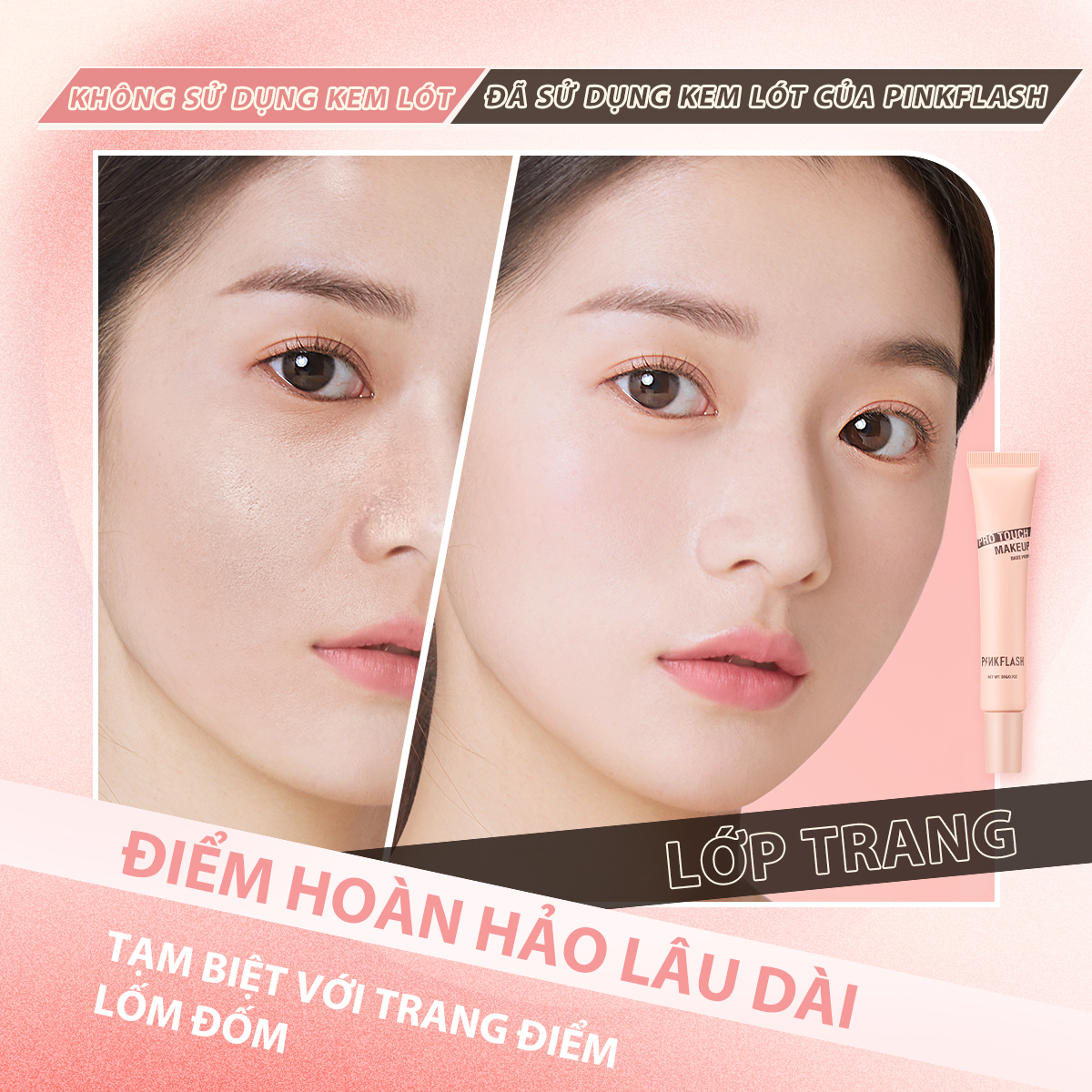 PINKFLASH PRO TOUCH pore minimizer Primer Poreless Smooth Fine Line Soft-focus Blurring Mattifying Matte Effect
