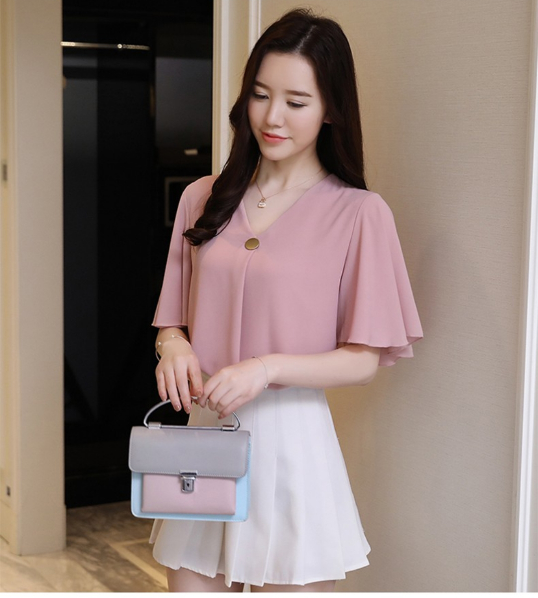 ÁO KIỂU SƠ MI TAY LOE CINDY CÔNG SỞ