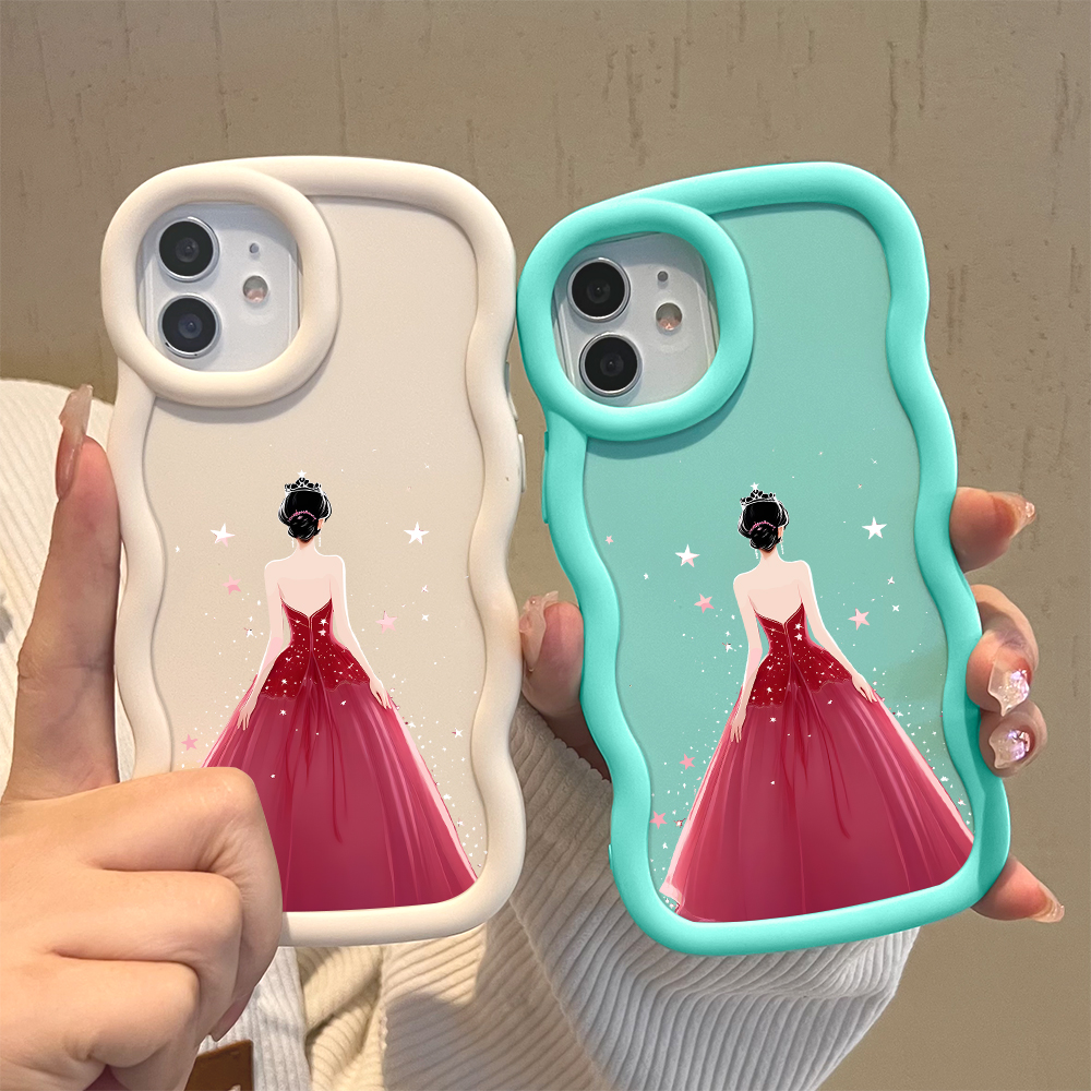 Jizetin for Redmi Note 14 4G 5G Note 14 Pro+ Xiaomi Poco X7 5G Back Cover Crown Girl Macaron Bright Color Wavy Shape Soft Mobile Phone Cases. 