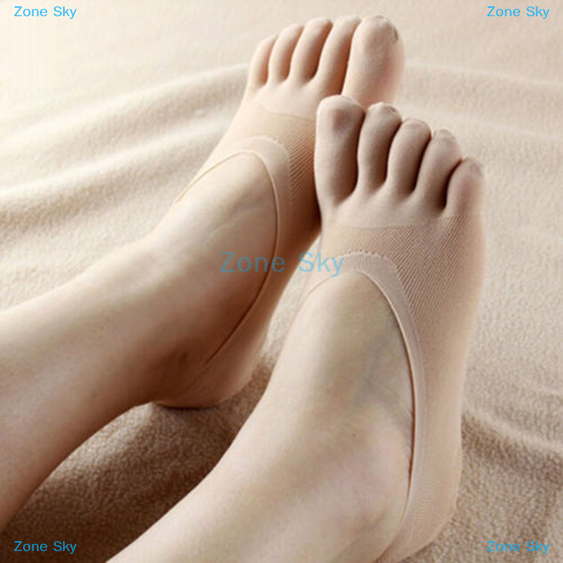 Zone Sky Tất nữ cổ thấp vô hình chống trượt ren pha cotton thời trang Tất cổ chân