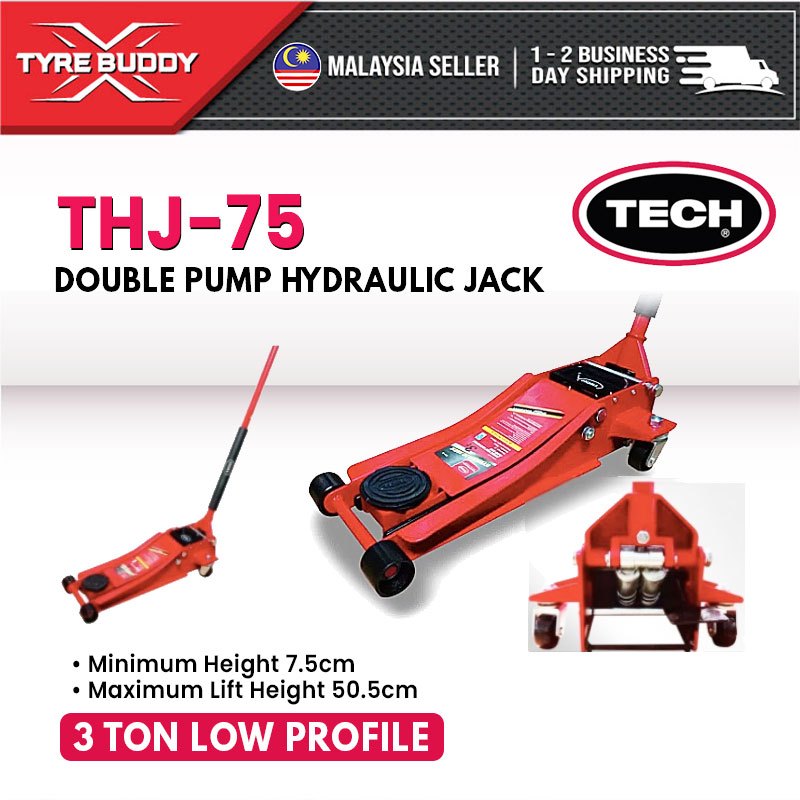 200) MAX TJ-35P2 TECH 3 Ton Low Profile Double Pump 200) MAX TJ-35P2 TECH 3 Ton Low Profile Double Pump