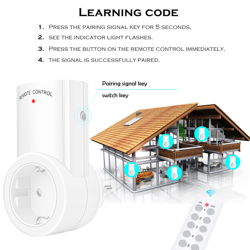 【Essential Good Item】Wireless Smart Remote Control Socket EU 16A Household Energy Saving 433MHZ Electrical Outlet Switch Plug 220V 230V. 