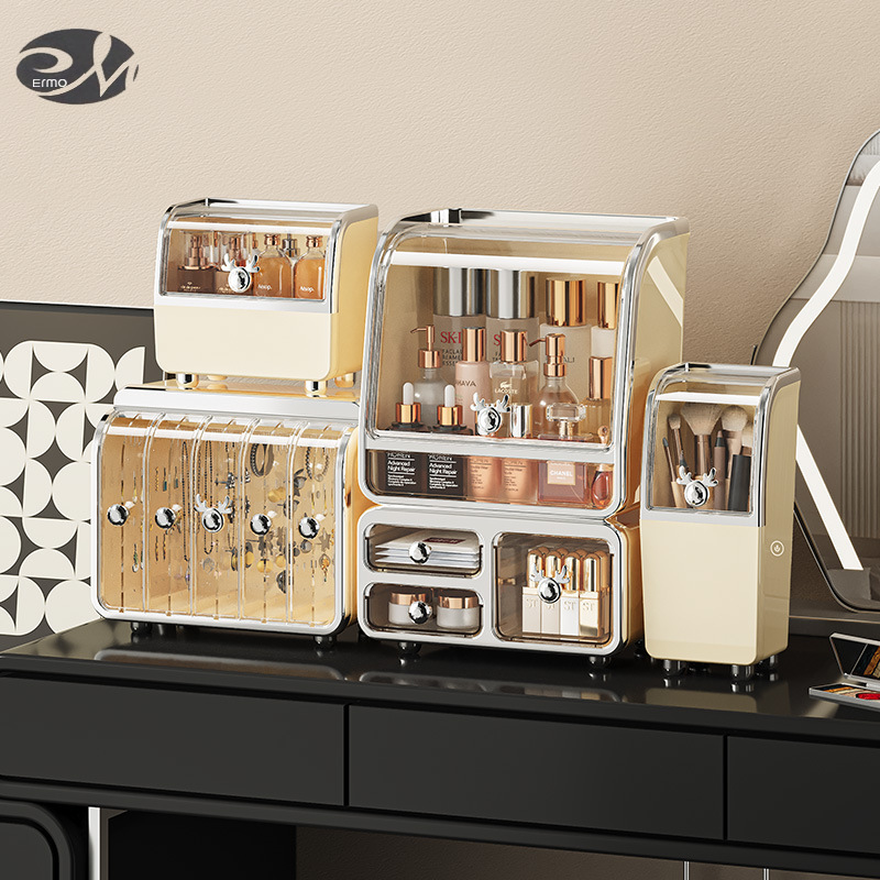 Cosmetics storage box transparent dust-proof jewelry cosmetics lipstick classification makeup box desktop high-end storage drawer