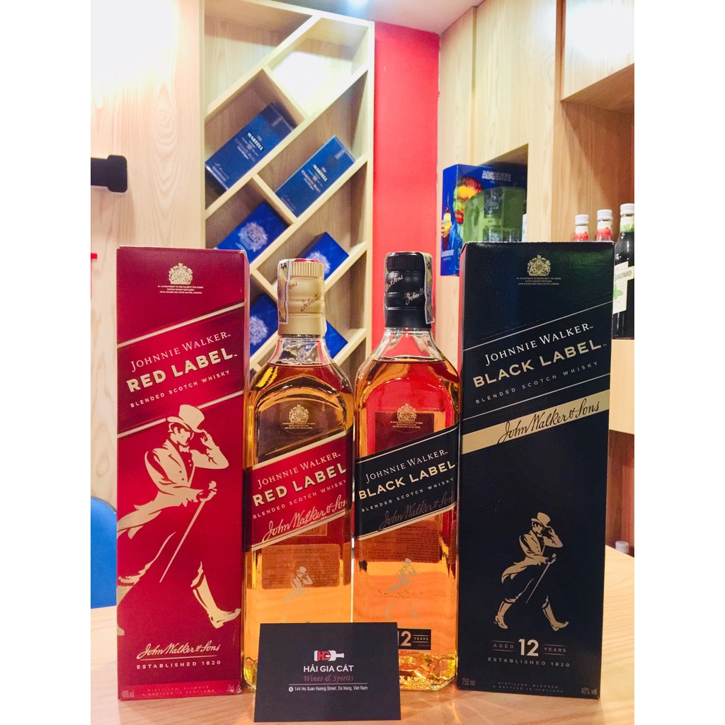 (RƯỢU)Johnnie Walker Red label, Black label (ông già chống gậy) NHẬP KHẨU SCOTLAND
