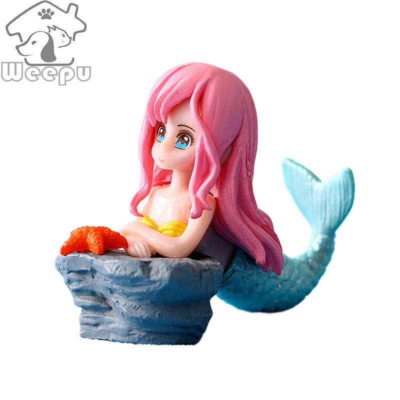 Mermaid Shell Fish Tank Aquarium Ornament Resin Crafts Home Decoration Gifts For Aquarium Decoration