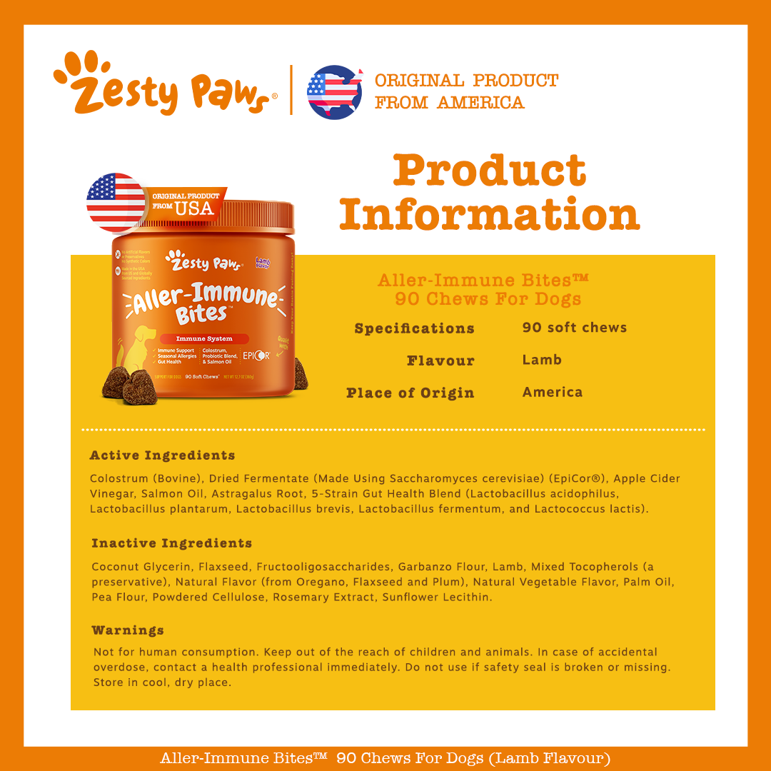 Zesty Paws Aller-miễn Dịch Cắn Lamb 90ct