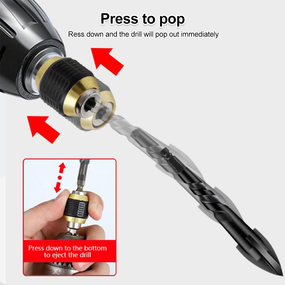 DM 60mm đầu lắp mũi khoan không chìa tuốc nơ vít máy bắt vít Bộ chuyển đổi 1/4 inch mũi khoan thân lục giác Công cụ thay đổi nhanh chóng chuyển đổi dụng cụ chuyển đổi