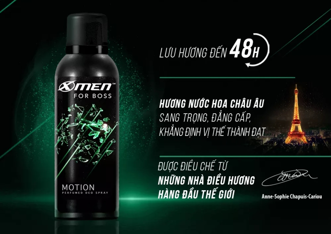 Xịt khử mùi X-Men for Boss Motion 150ml