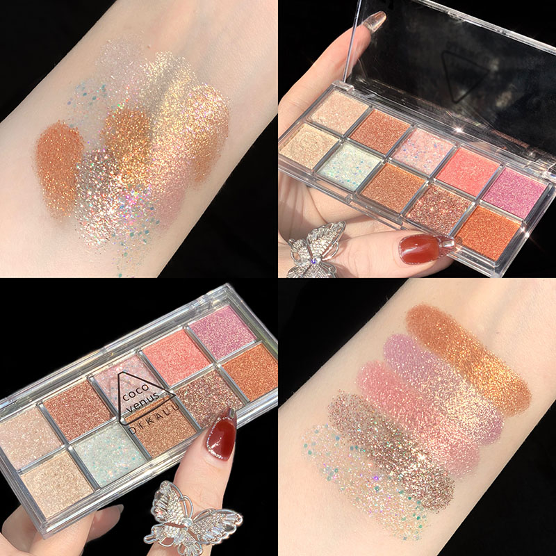 Eyeshadow Palette 10 Nude Colors Matte Glitter Long Lasting Eyeshadow Waterproof Eye Pigments Makeup
