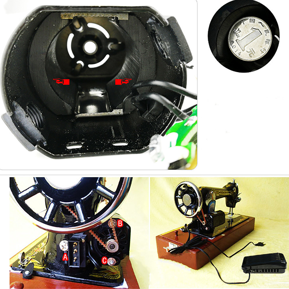 180W/250W Old Style Sewing Machine Modification Motor All Copper Wire Permament Magnet Selvedge Hemming Machine Motor Pedal Sets.