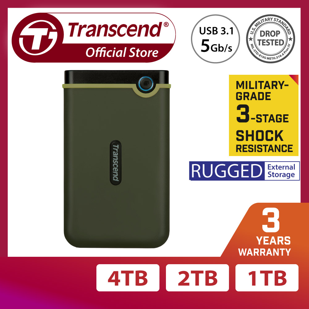 Ổ Cứng Di Động Transcend StoreJet M3 USB 3.0 3.1 - Hàng Chính Hãng