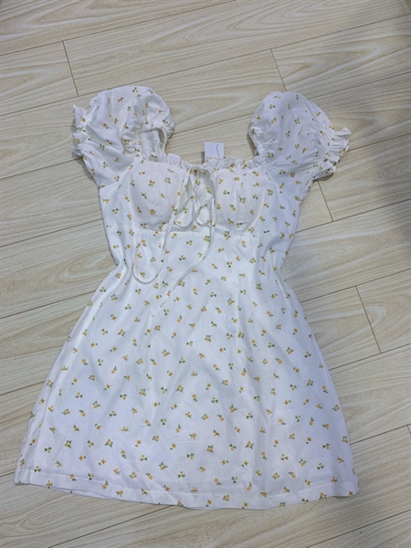 Đầm hoa bẹt vai tôn dáng d9695