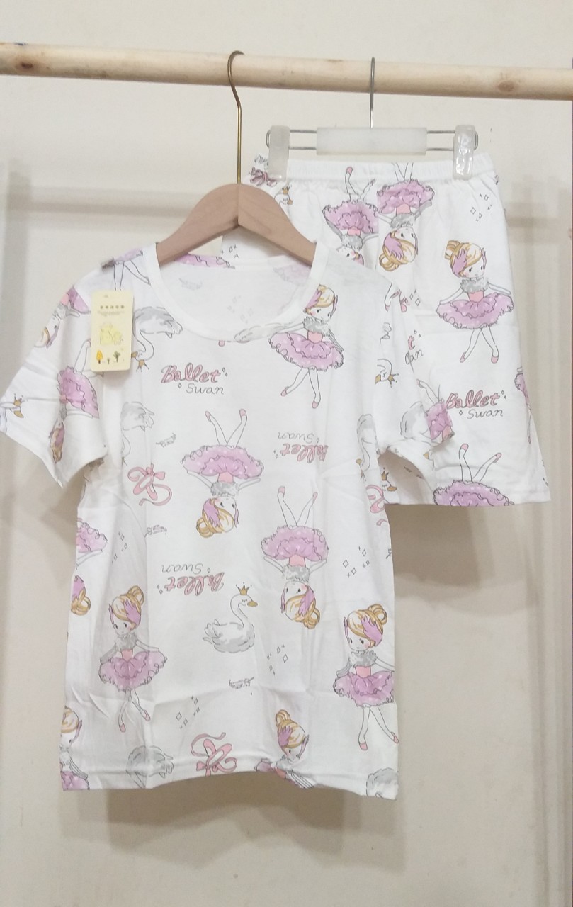 Bộ cotton mềm mát size đại cho bé gái 28-48kg