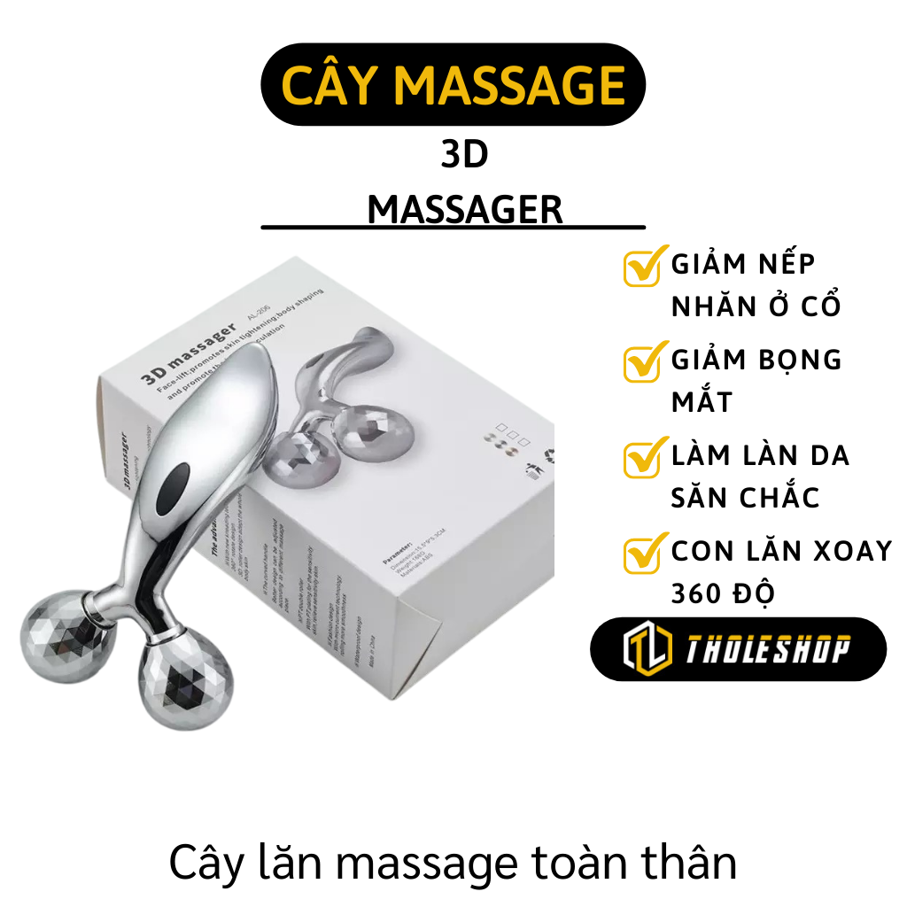 Cây lăn massage mặt 3D - Cây lăn massage nâng cơ giảm nếp nhăn hiệu quả - Cây lăn 2 quả cầu trẻ hóa làn da