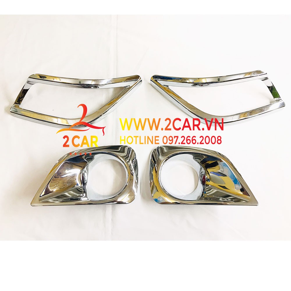 Ốp viền đèn gầm trước sau vios 2014- 2017 mạ crom cao cấp