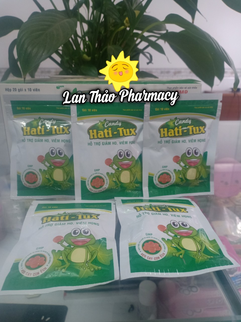 [lẻ 1 gói 8 viên] Kẹo ngậm ho viêm họng Hatitux - kẹo cay con ếch