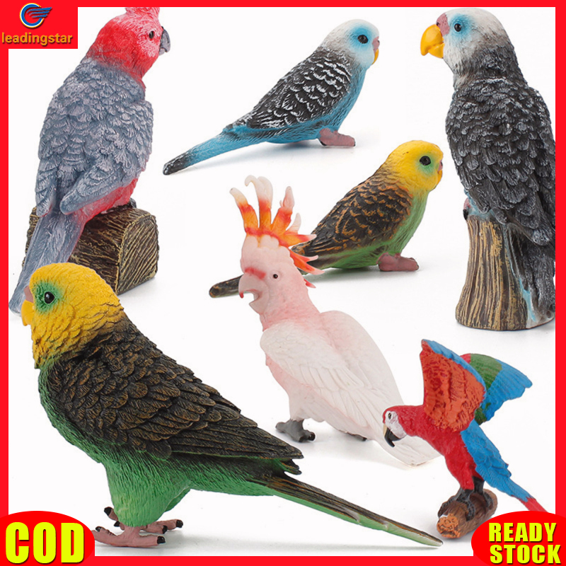 LeadingStar RC Authentic Simulation Bird Action Figures Parrot Macaws Budgerigar Lifelike Animals Model Kids Cognition Toys For Gifts