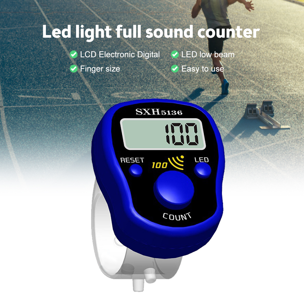 DIPPRUN Finger Counter SXH5136 Finger Ring Electronic Counter LED Nightlight Counter(Color Random)