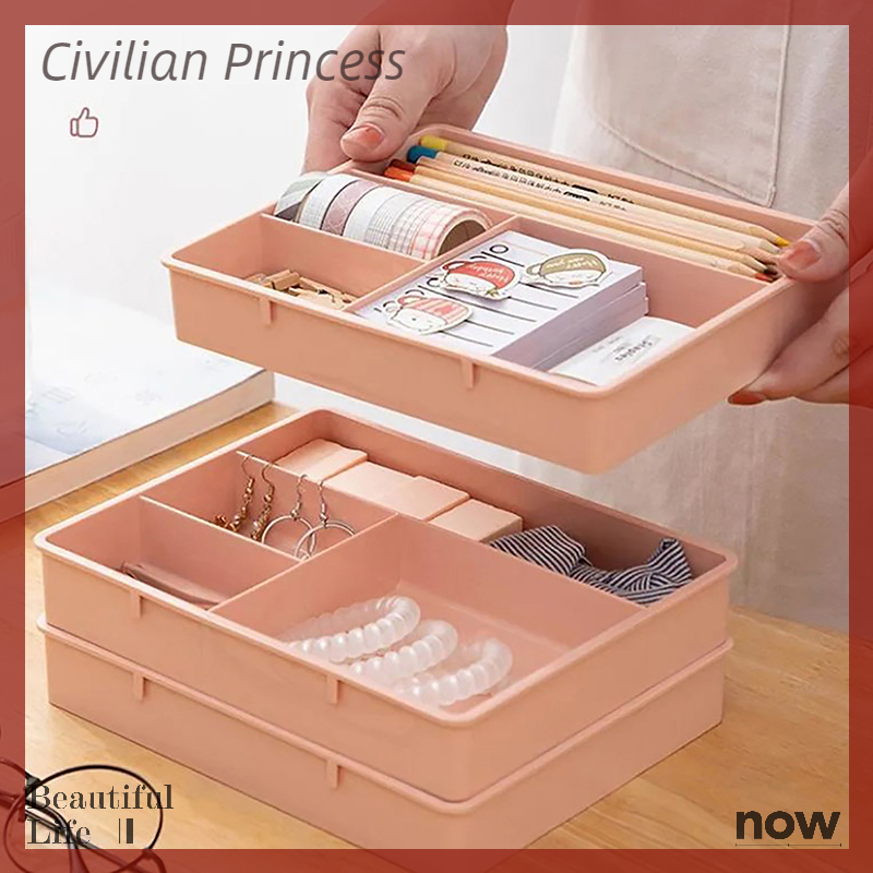 [Civilian] Desk Drawer Organizer Stackable Multi-cell Desktop Storage Bin Tray Multi-Purpose Divider Container for Household Office Home