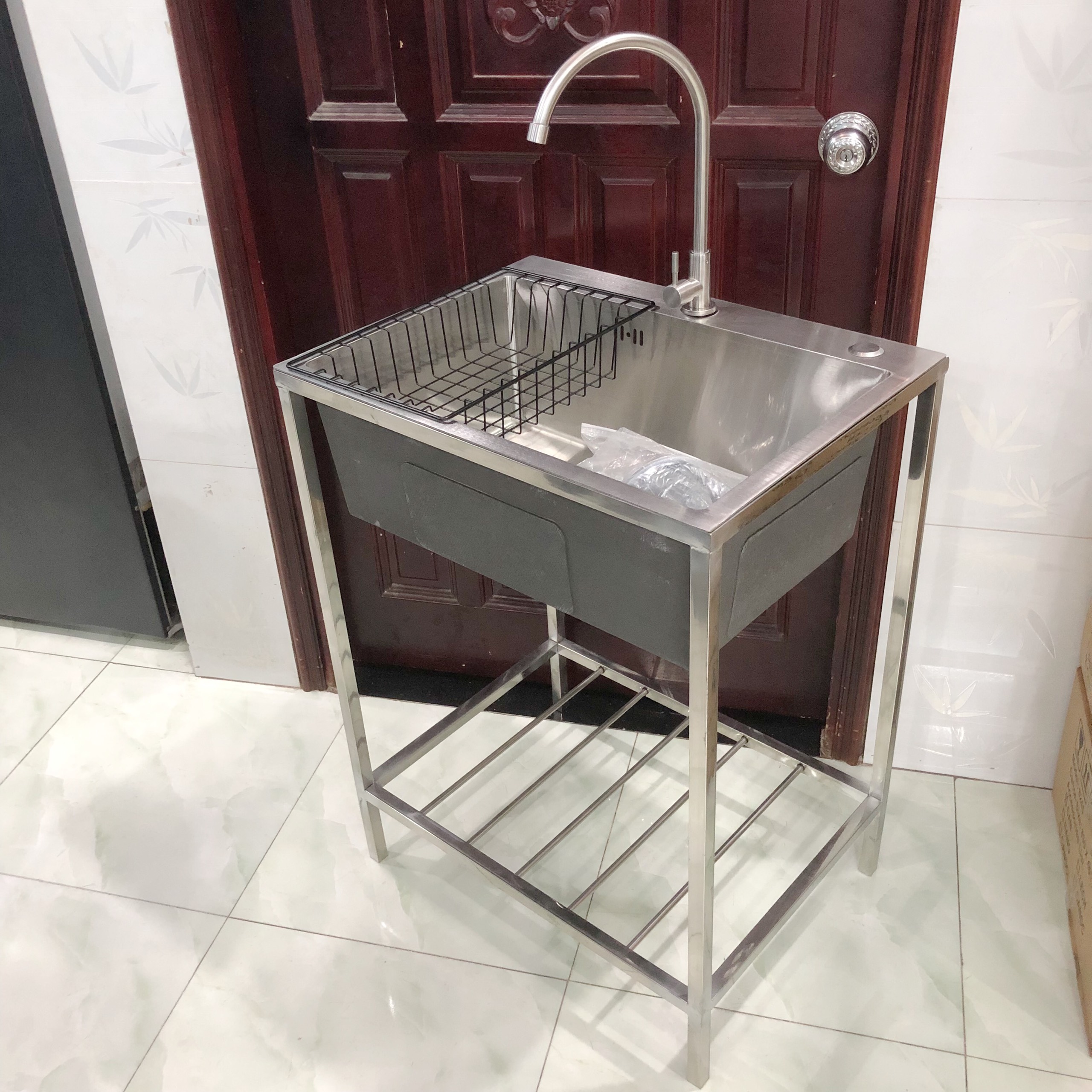 Bồn rửa chén đơn Inox kích thước 60x45