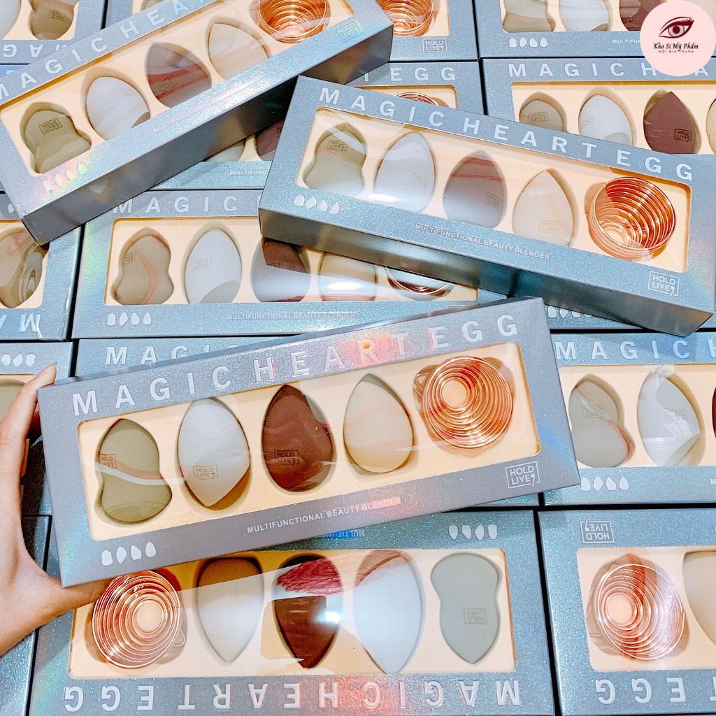 Set 5 món bông mút trang điểm Hold live cao cấp