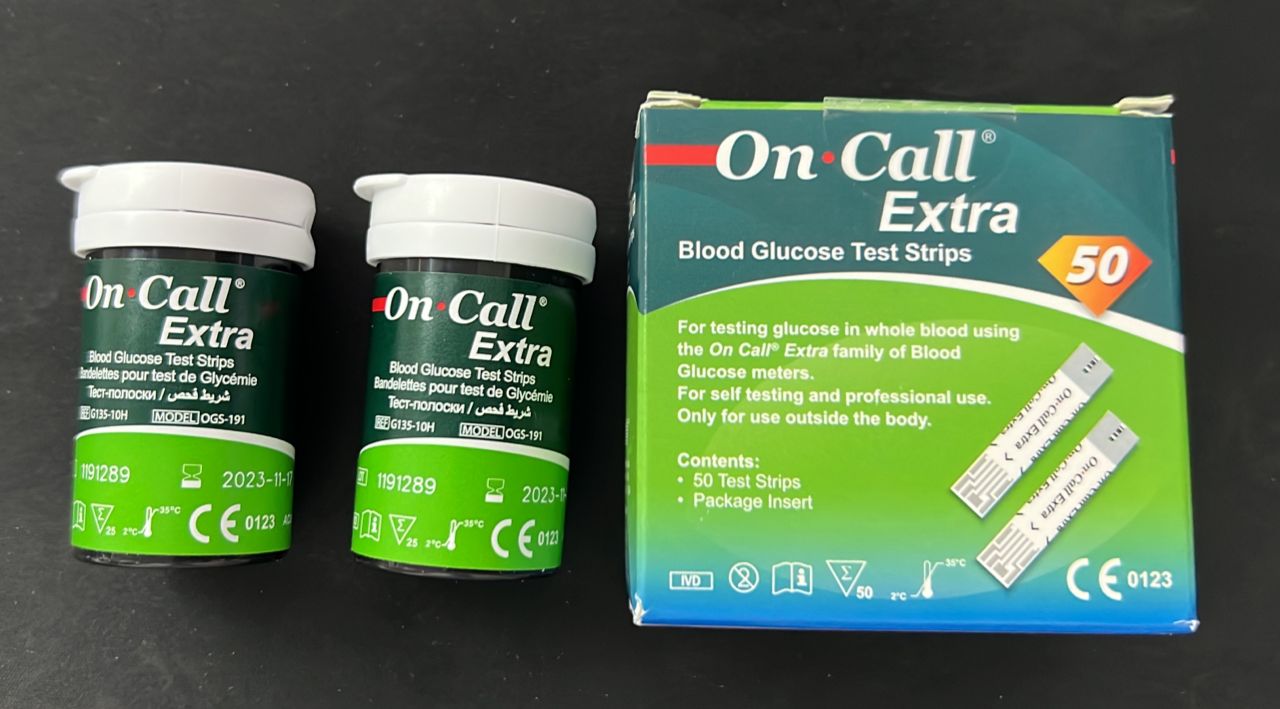 On Call Extra 25 bandelettes de test de la glycémie 