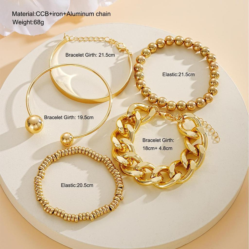 Enacolor%20%205Pcs/Set%20Exaggerated%20Thick%20Chain%20Open%20Bangles%20Bracelet,%20Irregular%20Geometric%20Round%20Bead%20Metal%20Bracelet%20Fashion%20Jewelry%20New%20%202025%20-%20Image%206